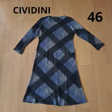 [ CIVIDINI ] 다이아몬드 패턴 긴팔 니트 원피스