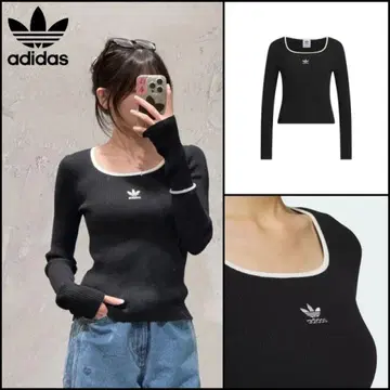 adidas 블랙 리브 니트