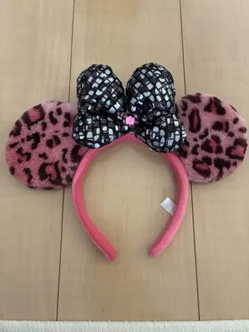 핑크 레오파드 무늬 머리띠 디즈니