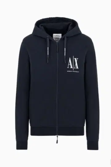 Armani Exchange 블랙 지퍼 후드티