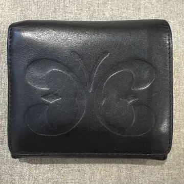 HANAE MORI 소가죽 접이식 지갑 블랙