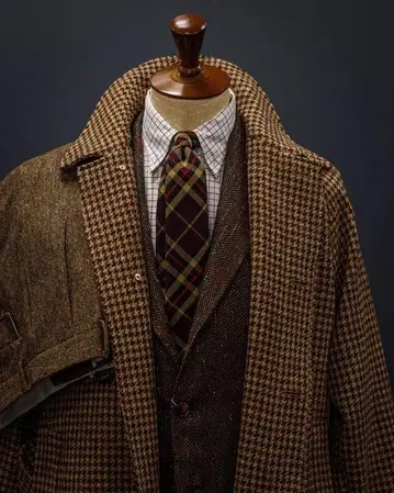BEAMS F / HARRIS TWEED 싱글 래글런 슬리브 코트