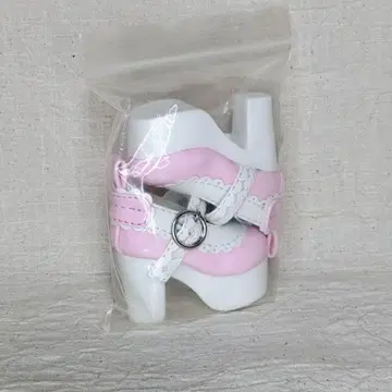 MSD 40cm 인형 화이트 x 핑크 통굽 힐 신발