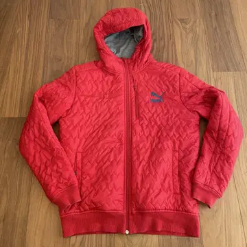 PUMA 퀼팅 자켓 레드 XL