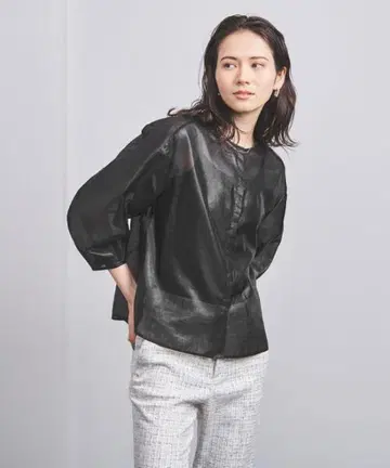 UNITED ARROWS 블랙 오부 소매 셔츠