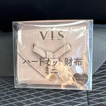 VIS 하트컷 미니 지갑 밀크티 베이지