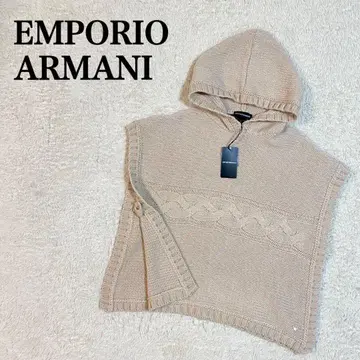 택 포함 새상품 EMPORIO ARMANI 후드 부착 니트 판초 베스트
