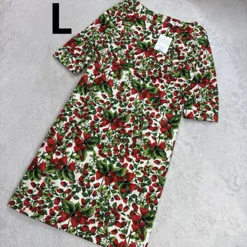 준코 시마다 딸기 패턴 원피스 L 사이즈 택 포함 새상품