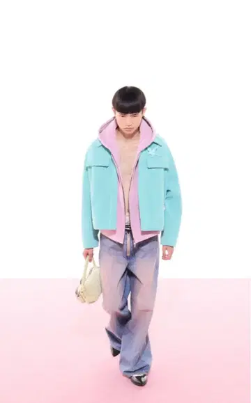 MASU BAGGY JEANS OVER DYE PINK INDIGO