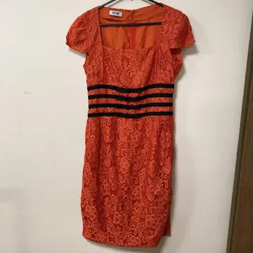 MOSCHINO CHEAPANDCHIC 오렌지 레이스 드레스