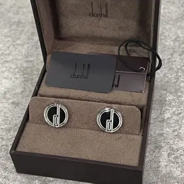 새상품 미사용 dunhill 던힐 실버 원형 커프스 링크스 d 로고