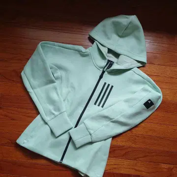 [미사용 새상품] adidas 민트 그린 풀 집업 후드티