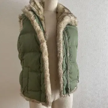 다운 베스트 후드 부착 리버서블