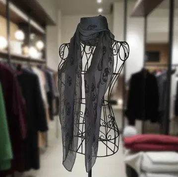Alexander McQUEEN 실크 100% 스컬 패턴 스톨 스카프