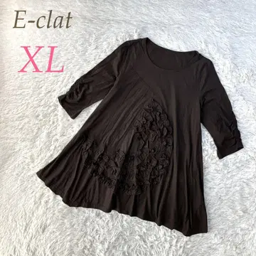 E-clat XL 에이코 콘도 새상품 다크 브라운 프릴 튜닉