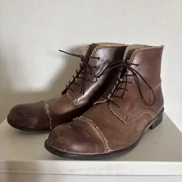 TMT 브라운 가죽 레이스업 부츠