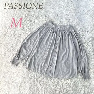PASSIONE 파시오네 라이트 그레이 긴팔 프릴 블라우스 M