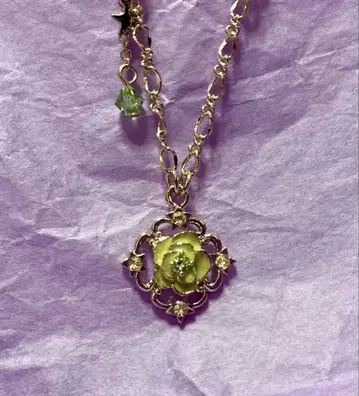 미사용 새상품 ANNA SUI 장미 벌스데이 컬러 목걸이