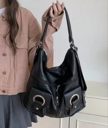 blackdia ocean 2WAY 버클 포켓 가죽 백