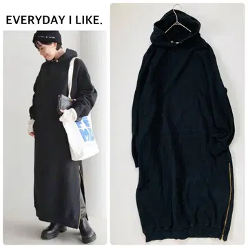 EVERYDAY I LIKE. 맨투맨 드레스 후드티 블랙 원피스