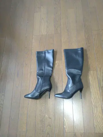 블랙 하이힐 롱 부츠 40