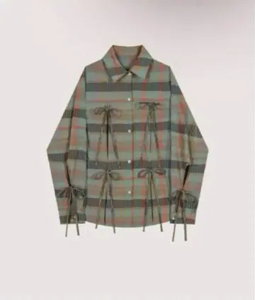 LA POMME petit Many Ribbon Check Shirt