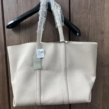 베이지 가죽풍 토트백 대용량