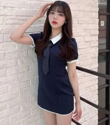 올리브 데 올리브 3way 도킹 미니 원피스 네이비