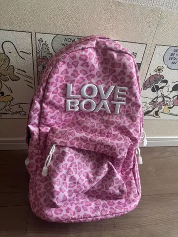 LOVE BOAT 핑크 레오파드 무늬 백팩