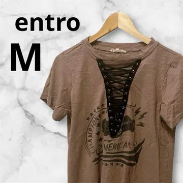 entro 브라운 레이스업 T셔츠 M