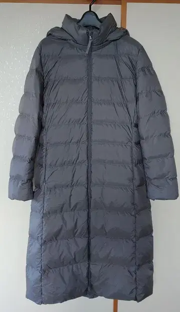 UNIQLO 후드 부착 롱 다운 자켓 XL 그레이