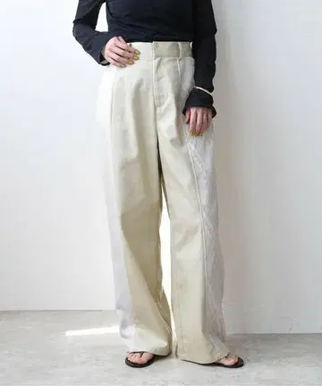 Eimee Law 절개 와이드 팬츠 베이지 38