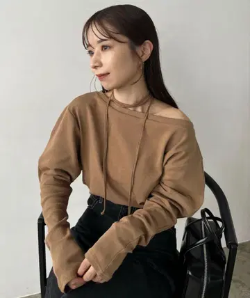 카프리슈 마쥬 [ shio 기획 ] 초커 보트넥 롱 T