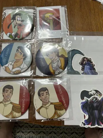 디즈니 세가 럭키 쿠지 캔뱃지 배지 스티커 세트