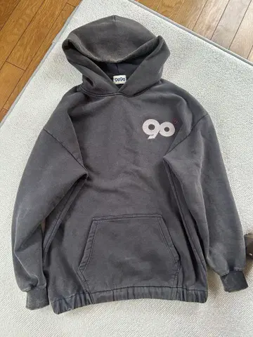 9090 그레이 후드 부착 후드티