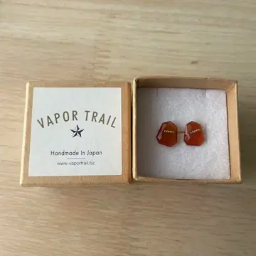 Vapor Trail 육각형 오렌지 귀걸이 (마노)