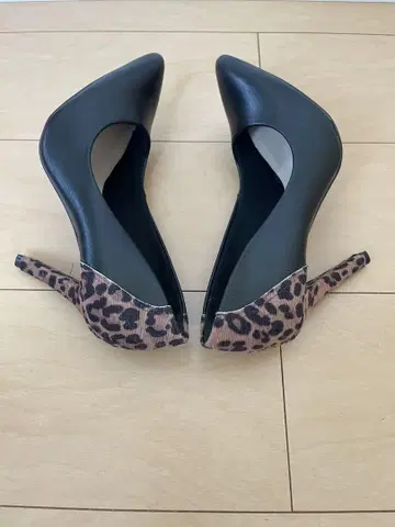 Via Marte 펌프스 블랙 레오파드 무늬 23.5cm 새상품급
