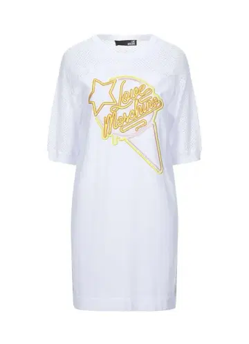 Love Moschino 반팔 미니 원피스 화이트