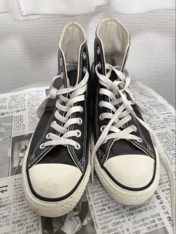 CONVERSE 블랙 하이컷 스니커즈 가죽