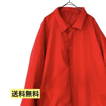 [ 처분품 ] 나일론 자켓 빨간색 버튼식 남성용