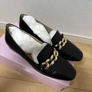 다이애나 DIANA 블랙 골드 체인 로퍼