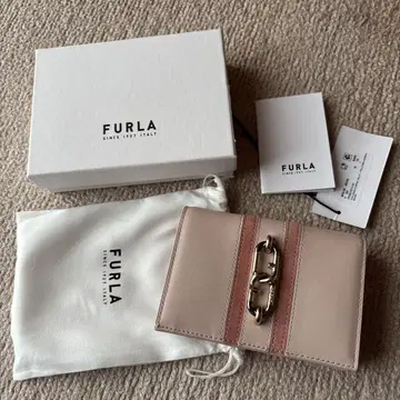 미사용 FURLA 핑크 3단 폴더형 지갑