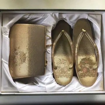 골드 꽃무늬 조리와 백 세트 성인식 감사회 결혼식 납폐