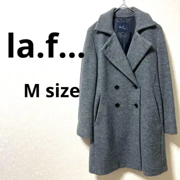 la.f - 그레이 더블 브레스트 체스터 코트 24A618