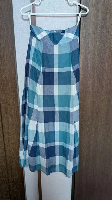 블루 레이블 크레스트브리지 체크 무늬 롱 스커트 36