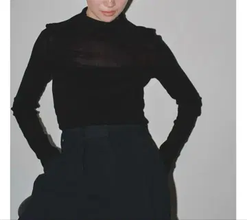 TODAYFUL Sheer Velour Tops 블랙