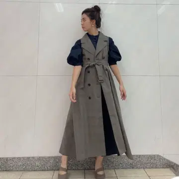 dazzlin 더블 버튼 트렌치 원피스