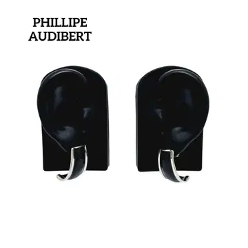 PHILLIPE AUDIBERT 귀걸이 블랙 실버 빅 사이즈