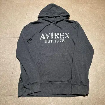 Avirex 후드티 풀오버 맨투맨 그레이 얇은 소재 말 L