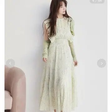 [정품] SNIDEL Sustainable 프릴 원피스 민트